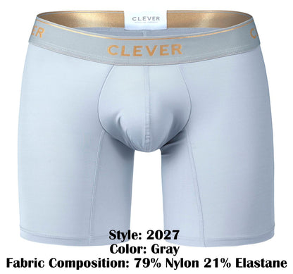 Clever Moda Men's Underwear 2027 Valladolid Boxer Briefs Color Gray