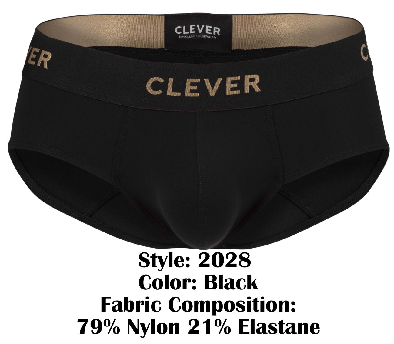 Clever Moda Men's Underwear 2028 Valladolid Briefs Color Black