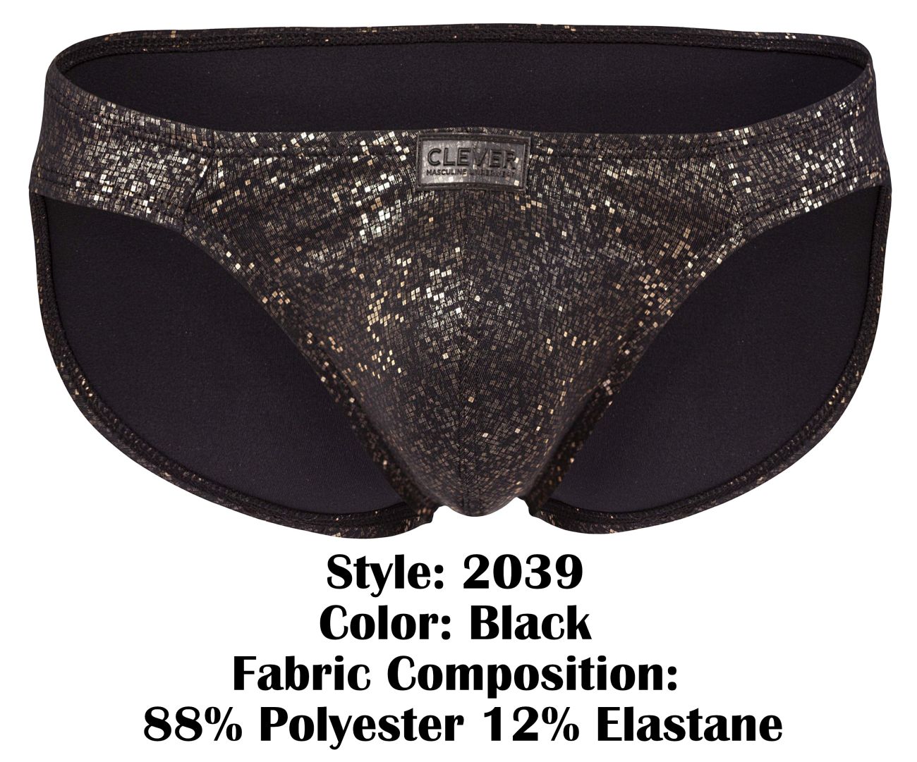 Clever Moda Men's Underwear 2039 Galaxy Briefs Color Black