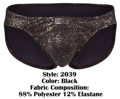 Clever Moda Men's Underwear 2039 Galaxy Briefs Color Black