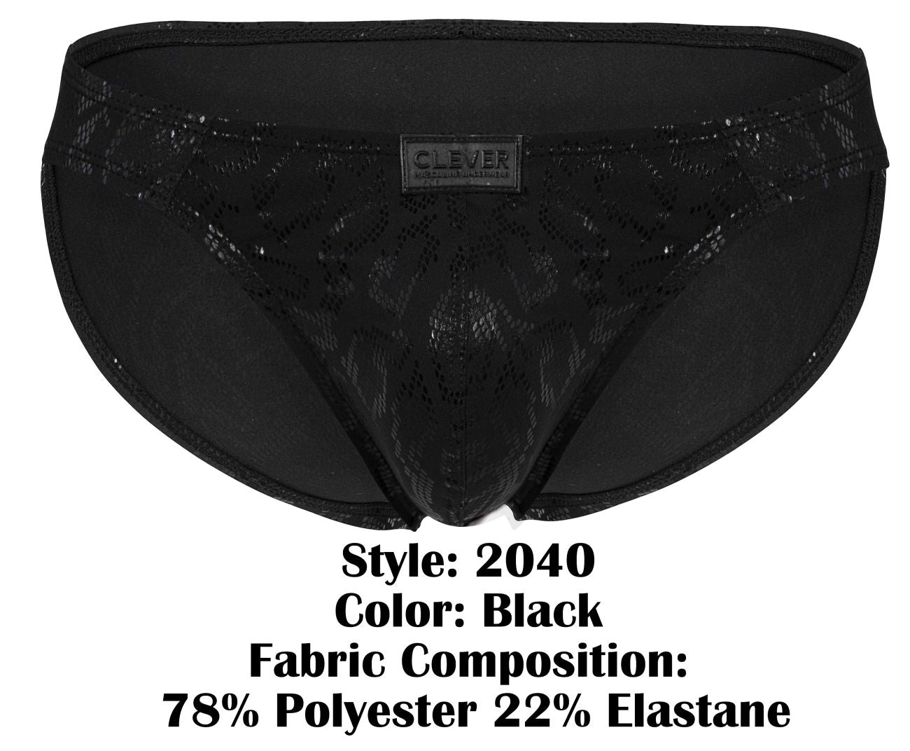 Clever Moda Men's Underwear 2040 Luxe Briefs Color Black