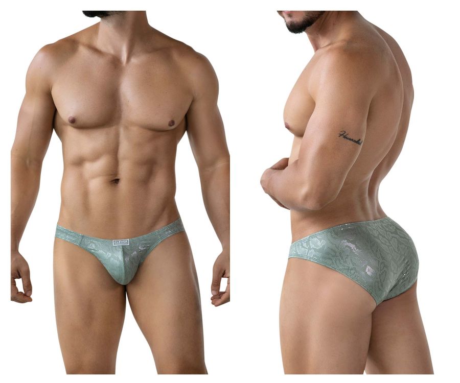 Clever Moda Men's Underwear 2040 Luxe Briefs Color Green