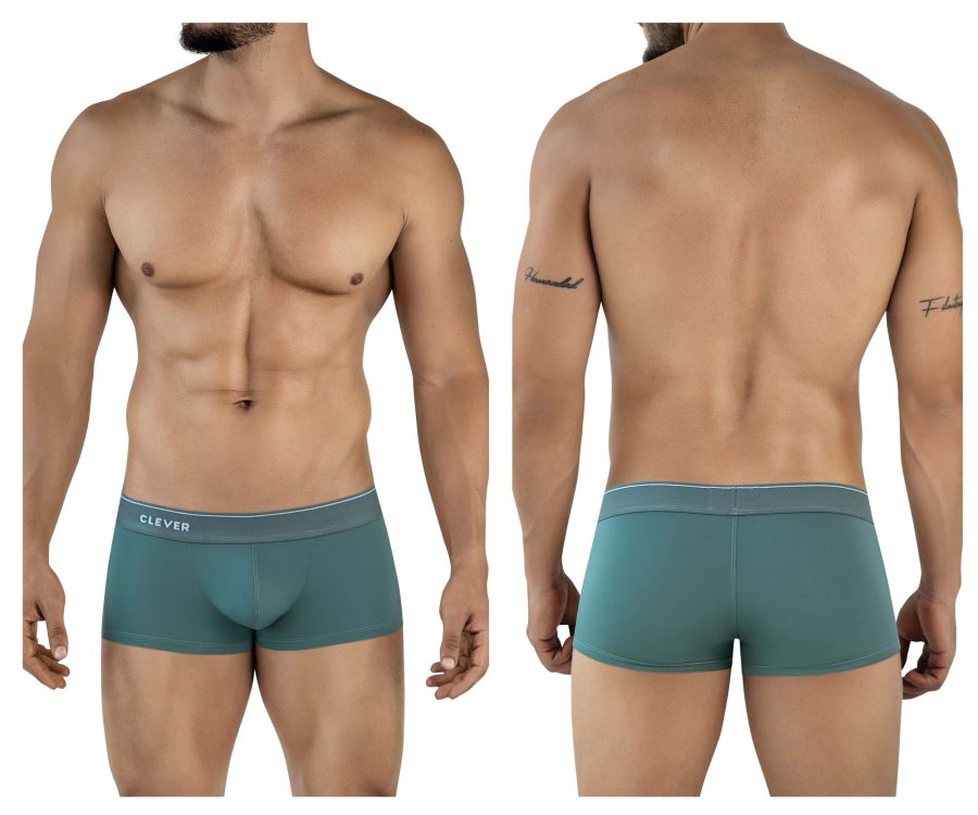 Clever Moda Men's Underwear 2042 Mendoza Trunks Color Green