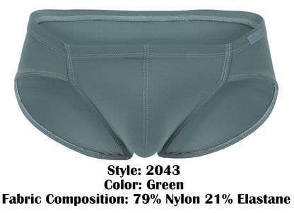 Clever Moda Men's Underwear 2043 Mendoza Briefs Color Green
