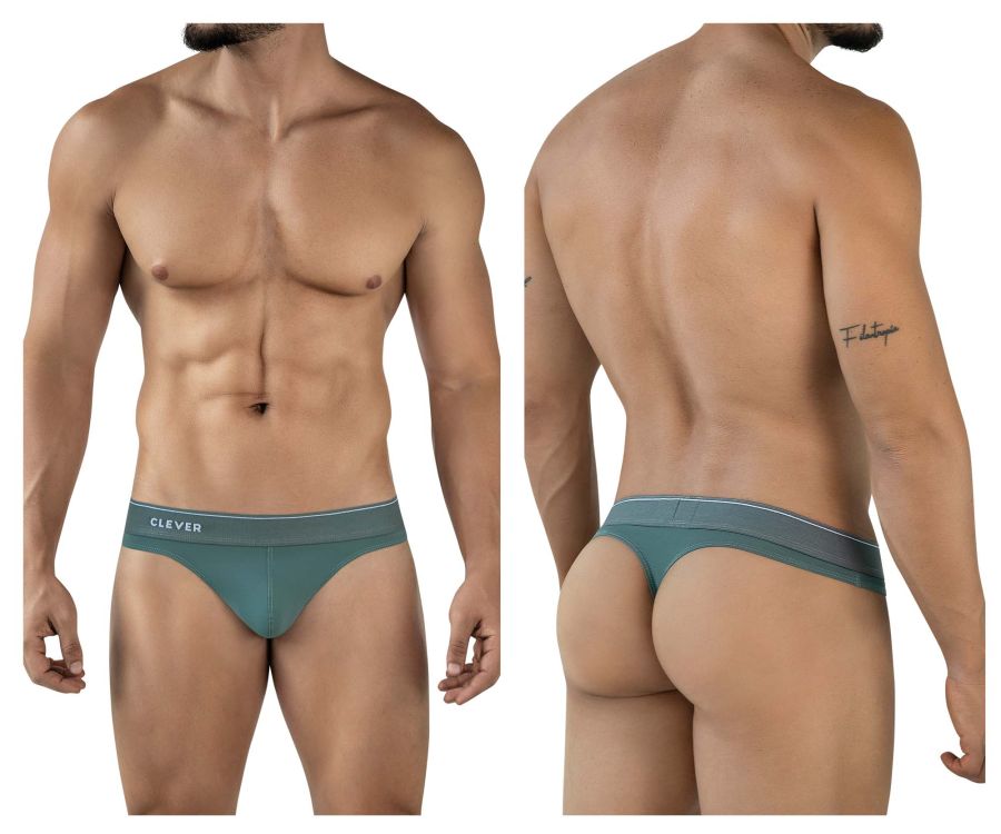 Clever Moda Men's Underwear 2044 Mendoza Thongs Color Green