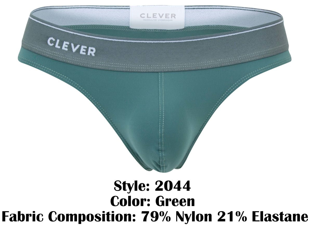 Clever Moda Men's Underwear 2044 Mendoza Thongs Color Green