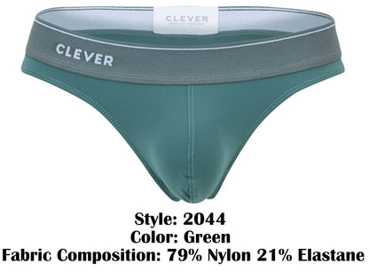 Clever Moda Men's Underwear 2044 Mendoza Thongs Color Green