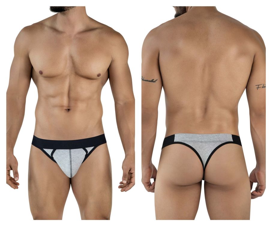 Clever Moda Men's Underwear 2046 Catamarca Thongs Color Dark Gray