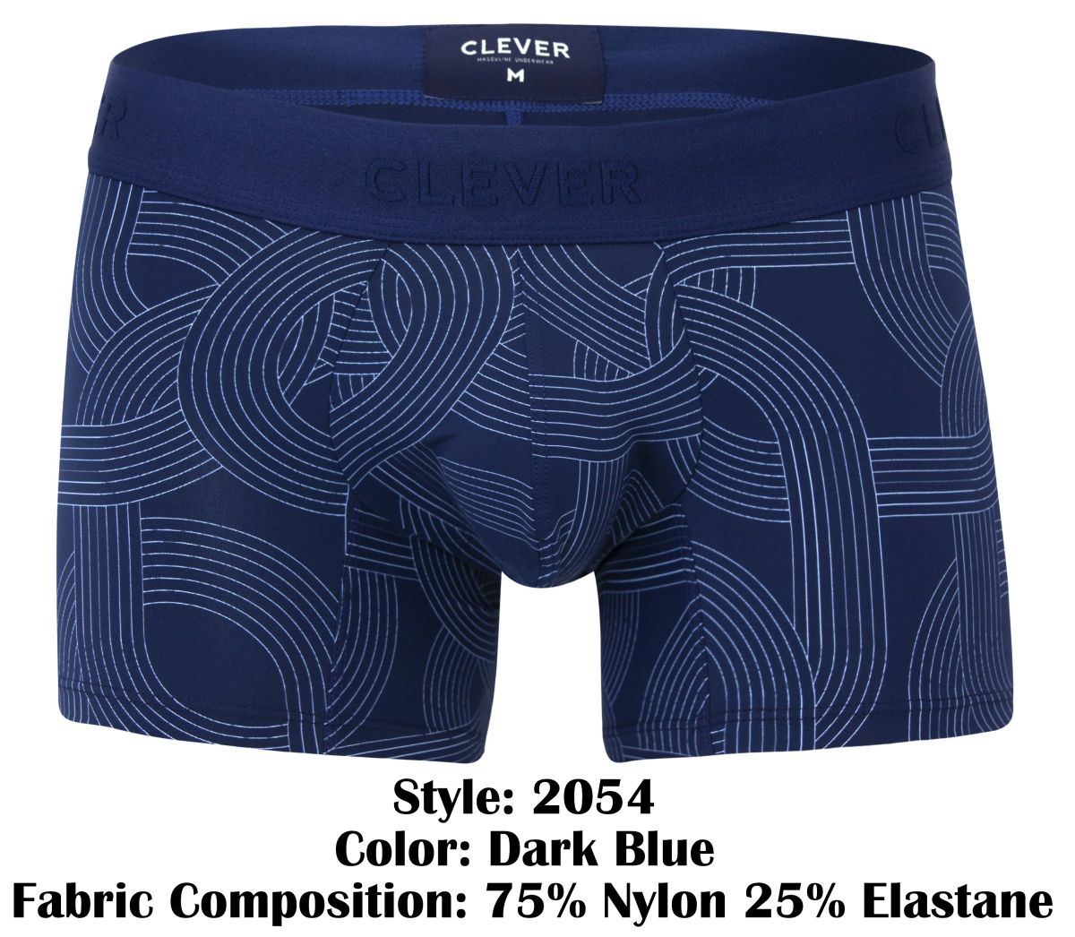 Clever Moda Men's Underwear 2054 Navy Trunks Color Dark Blue