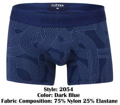Clever Moda Men's Underwear 2054 Navy Trunks Color Dark Blue