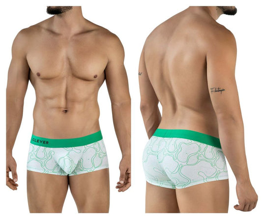 Clever Moda Men's Underwear 2056 Maze Trunks Color Green