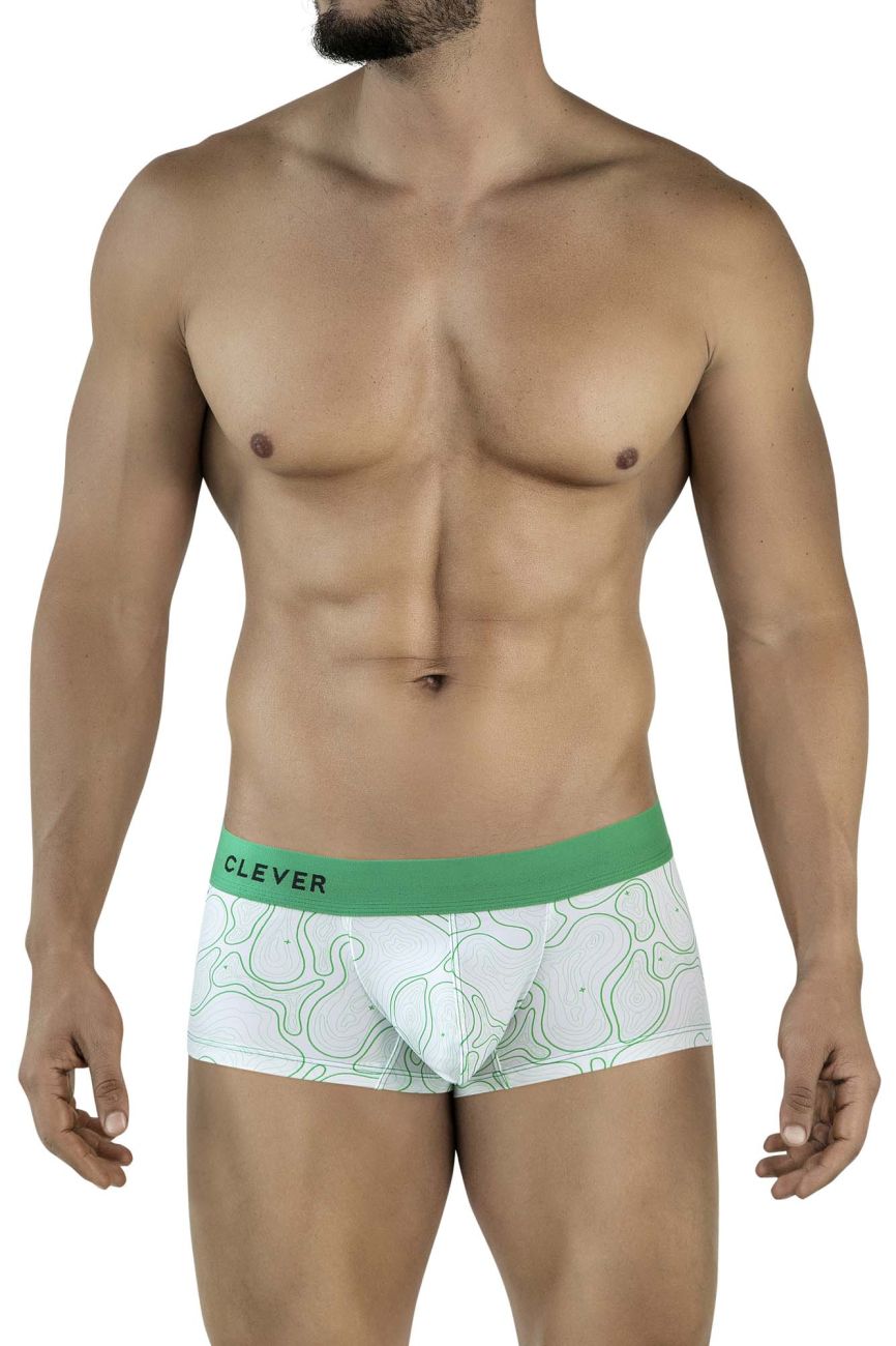 Clever Moda Men's Underwear 2056 Maze Trunks Color Green