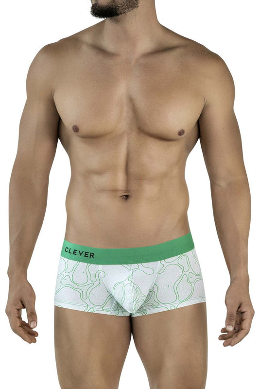 Clever Moda Men's Underwear 2056 Maze Trunks Color Green
