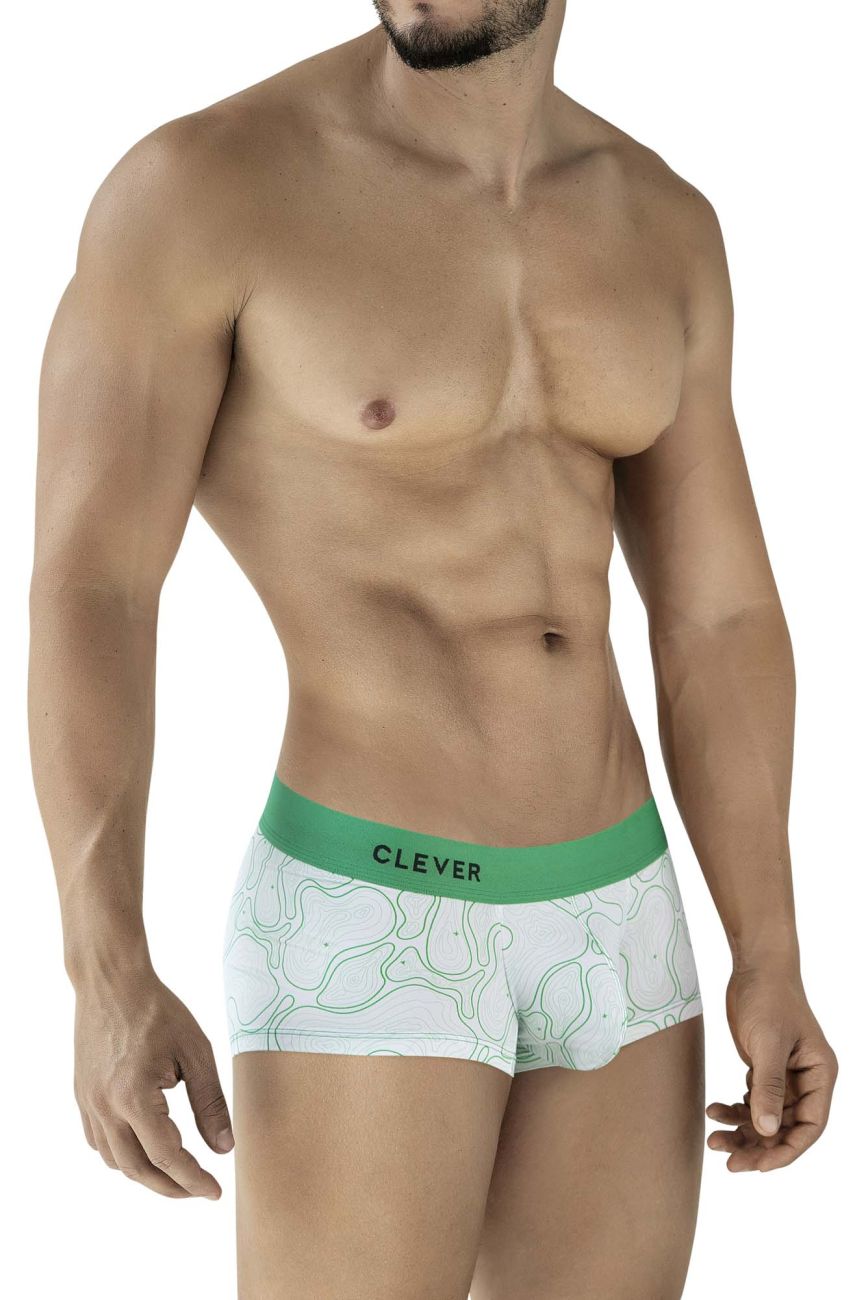Clever Moda Men's Underwear 2056 Maze Trunks Color Green
