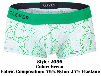 Clever Moda Men's Underwear 2056 Maze Trunks Color Green