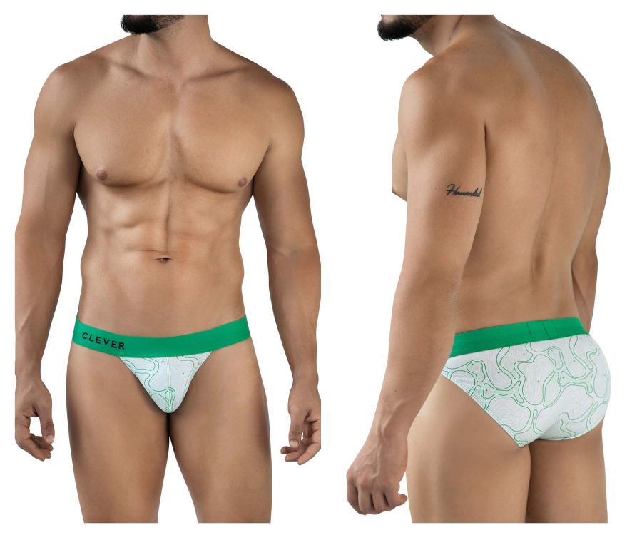 Clever Moda Men's Underwear 2057 Maze Bikini Color Green