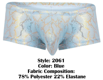 Clever Moda Men's Underwear 2061 Diamond Trunks Color Blue