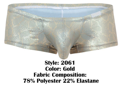 Clever Moda Men's Underwear 2061 Diamond Trunks Color Gold