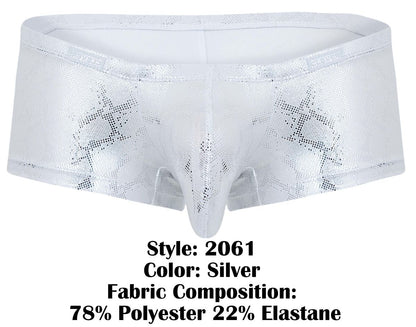 Clever Moda Men's Underwear 2061 Diamond Trunks Color Silver