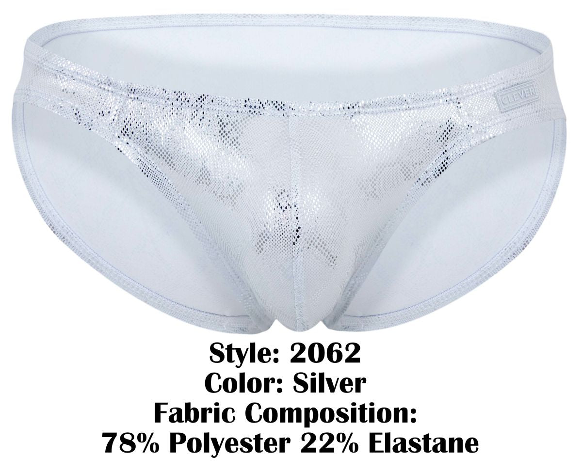 Clever Moda Men's Underwear 2062 Diamond Briefs Color Silver