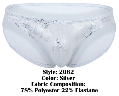Clever Moda Men's Underwear 2062 Diamond Briefs Color Silver