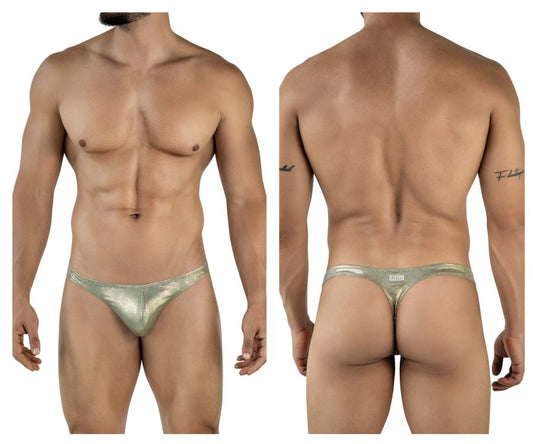 Clever Moda Men's Underwear 2063 Diamond Thongs Color Gold