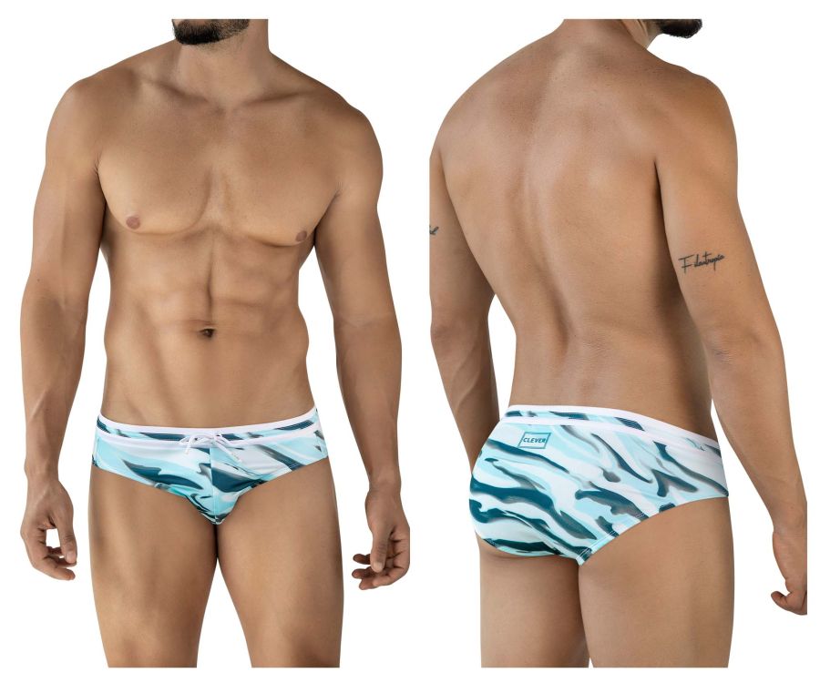 Clever Moda Men's swimwear 2067 Baru Swim Briefs Color Blue
