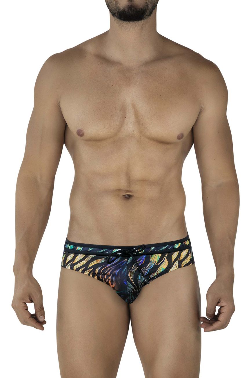 Clever Moda Men's swimwear 2068 Tumaco Swim Briefs Color Black