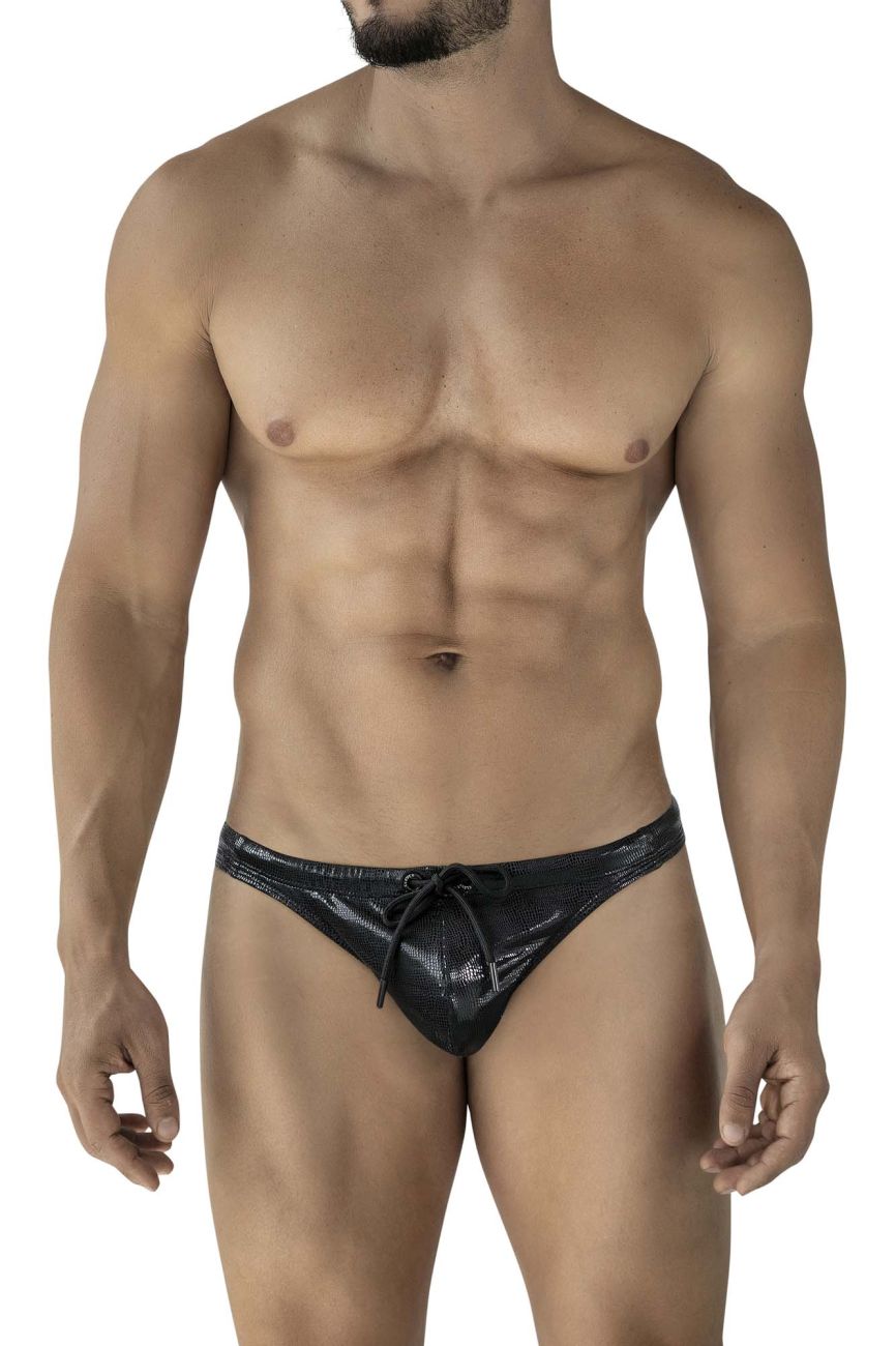 Clever Moda Men's swimwear Gorgona Swim Thongs - Black