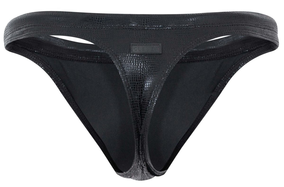 Clever Moda Men's swimwear 2071 Gorgona Swim Thongs Color Black