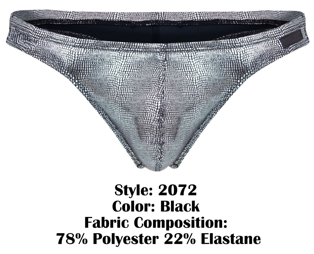 Clever Moda Men's Underwear 2072 Sparkles Thongs Color Black