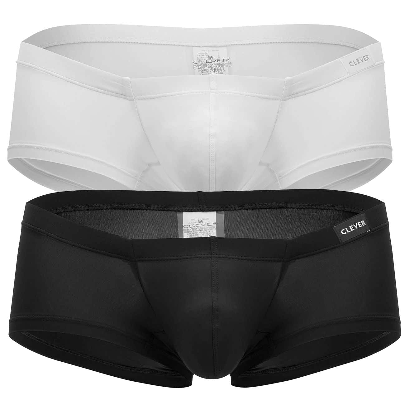 Clever Moda Men's Underwear 229924 2PK Australian Trunks Color Black-White