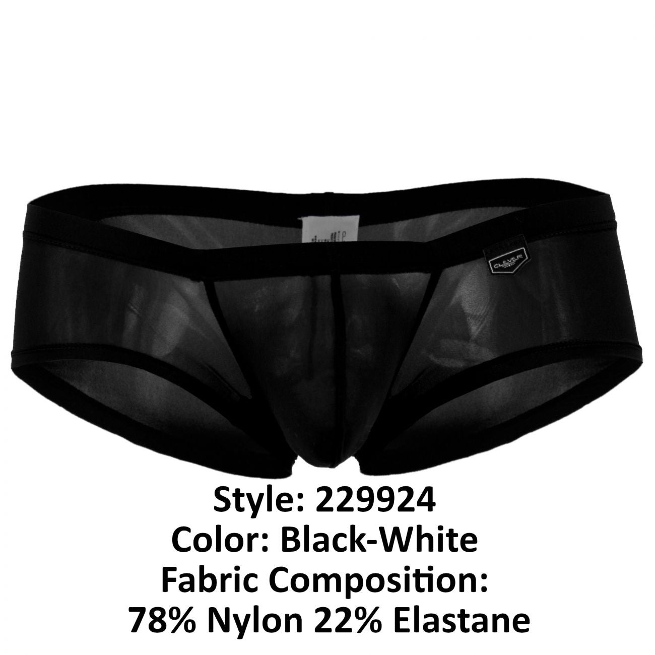 Clever Moda Men's Underwear 229924 2PK Australian Trunks Color Black-White