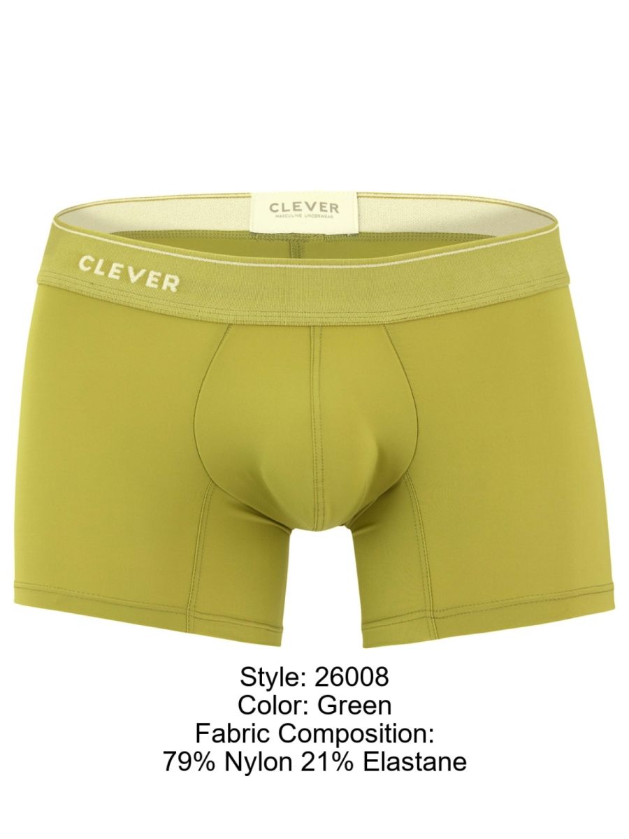 Clever Moda Men's Underwear 26008 Atenea Boxer Briefs Color Green