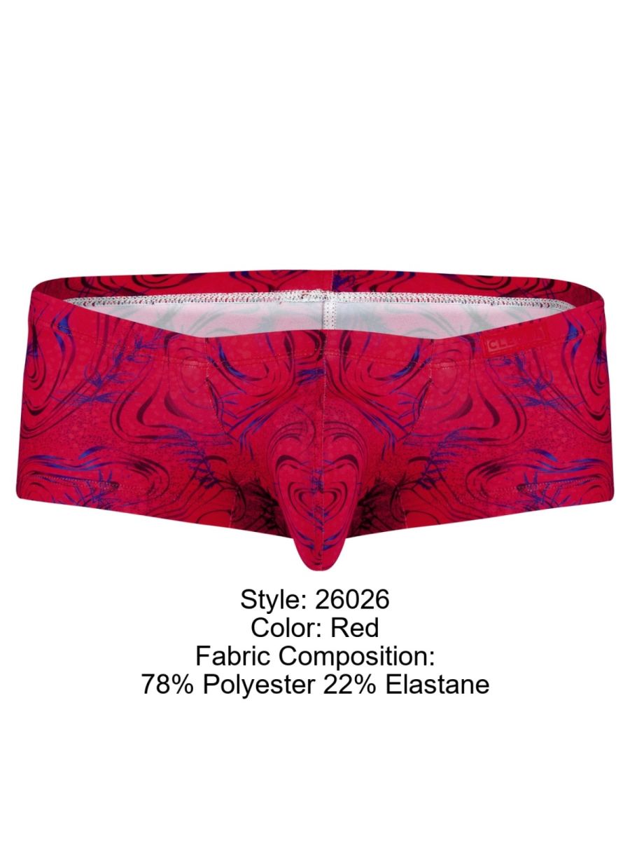 Clever Moda Men's Underwear 26026 Helion Trunks Color Red