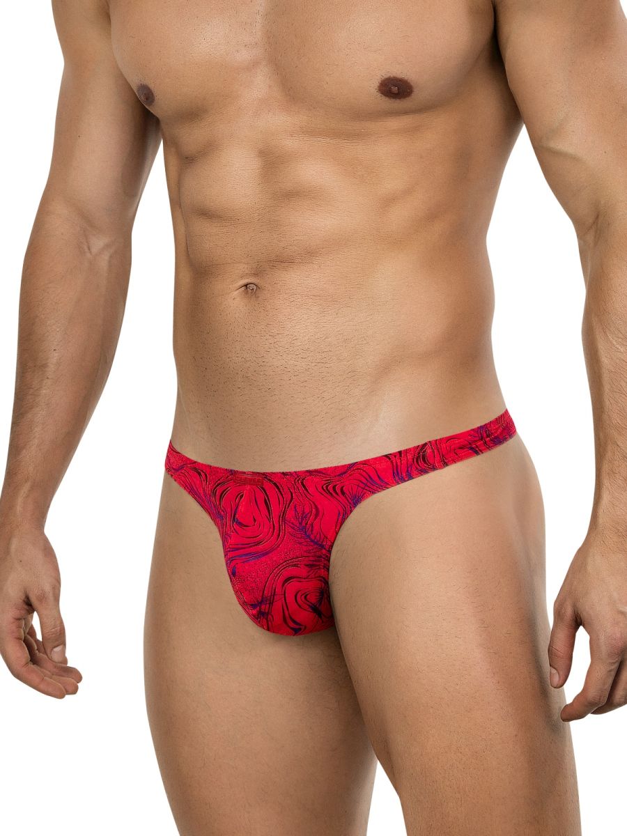 Clever Moda Men's Underwear 26030 Helion Thongs Color Red