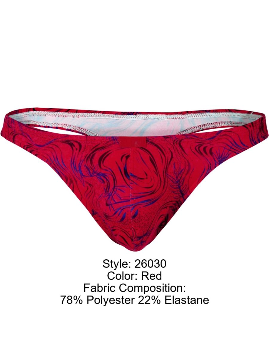 Clever Moda Men's Underwear 26030 Helion Thongs Color Red