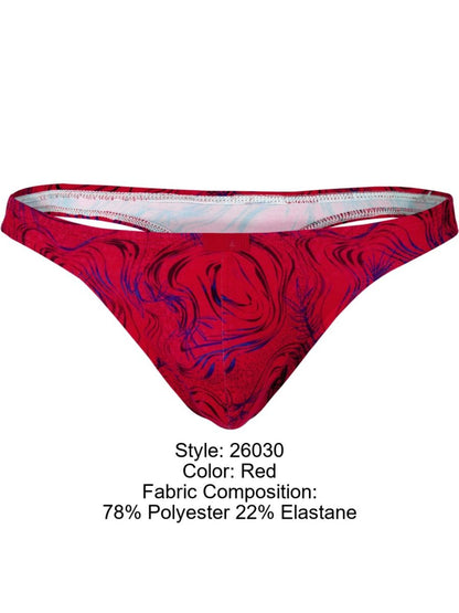 Clever Moda Men's Underwear 26030 Helion Thongs Color Red