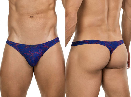 Clever Moda Men's Underwear 26031 Helion Thongs Color Blue