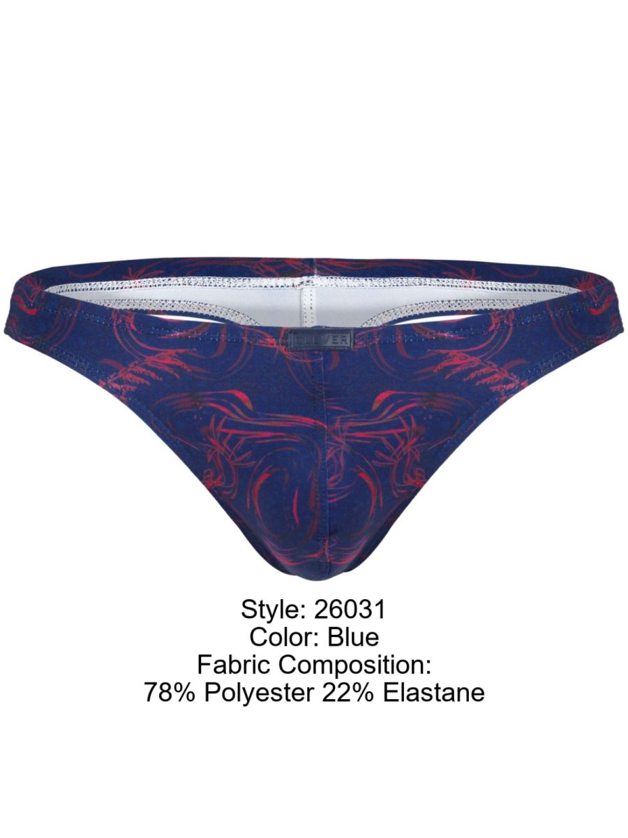 Clever Moda Men's Underwear 26031 Helion Thongs Color Blue