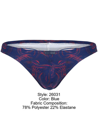 Clever Moda Men's Underwear 26031 Helion Thongs Color Blue