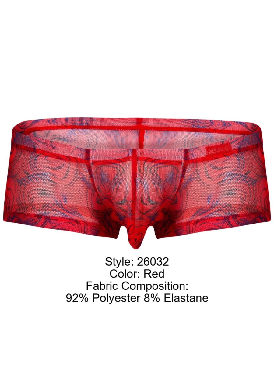 Clever Moda Men's Underwear 26032 Calipso Trunks Color Red