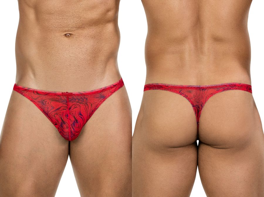 Clever Moda Men's Underwear 26036 Calipso Thongs Color Red