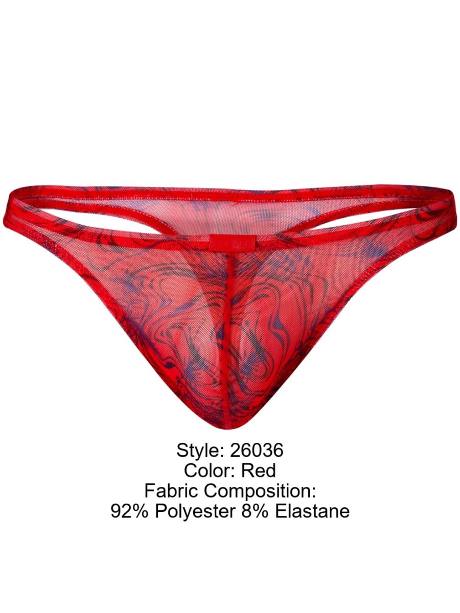 Clever Moda Men's Underwear 26036 Calipso Thongs Color Red