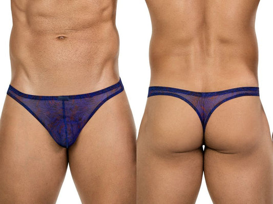 Clever Moda Men's Underwear 26037 Calipso Thongs Color Blue