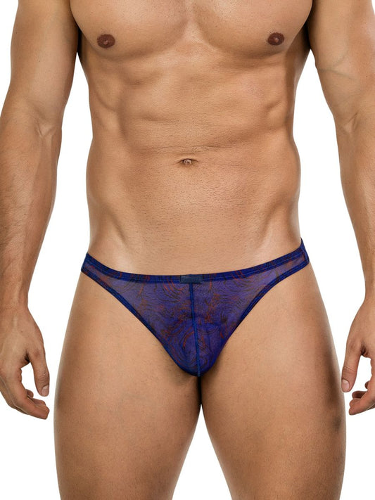 Clever Moda Men's Underwear 26037 Calipso Thongs Color Blue
