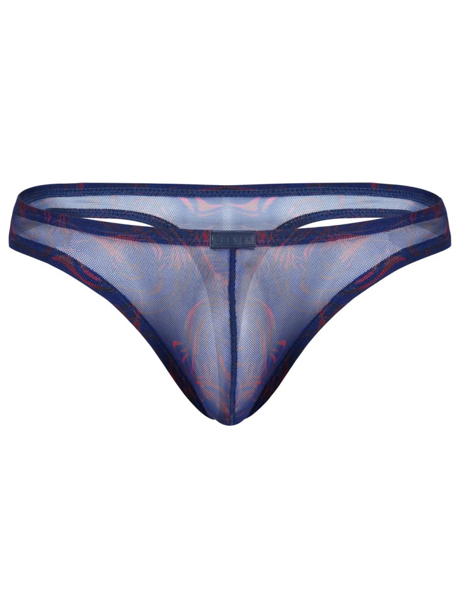 Clever Moda Men's Underwear 26037 Calipso Thongs Color Blue