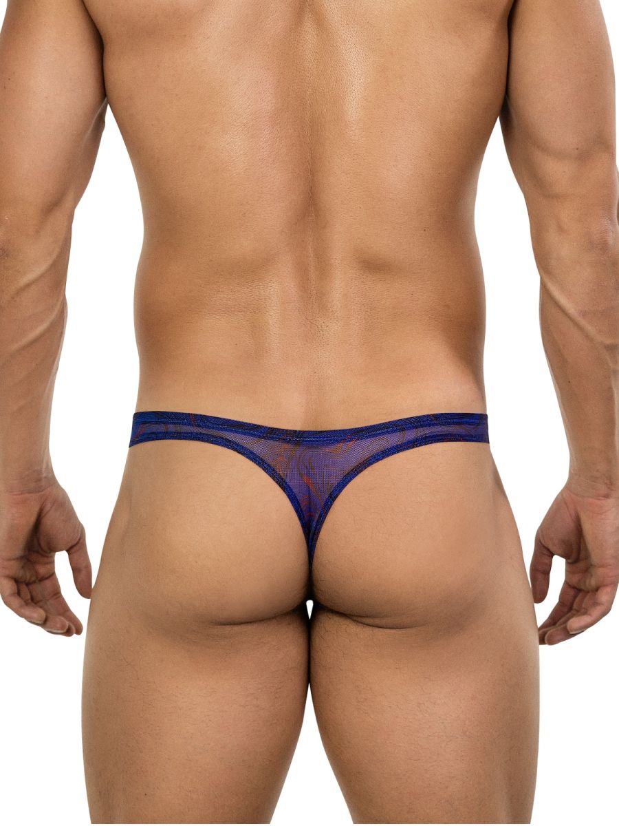 Clever Moda Men's Underwear 26037 Calipso Thongs Color Blue