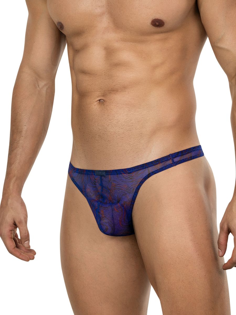 Clever Moda Men's Underwear 26037 Calipso Thongs Color Blue