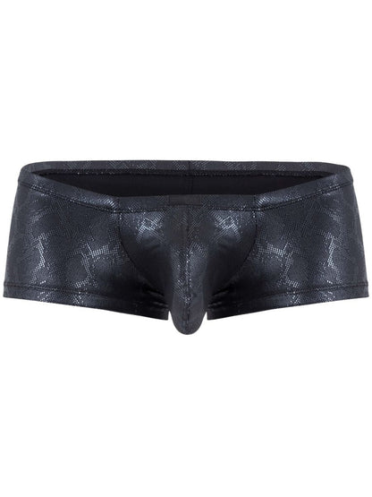Clever Moda Men's Underwear 26043 Atlas Trunks in Sleek Black Metallic